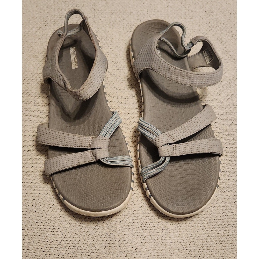 Skechers Women's Yoga Foam On the Go US 11 Strappy Sandals Gray Summer Gorpcore